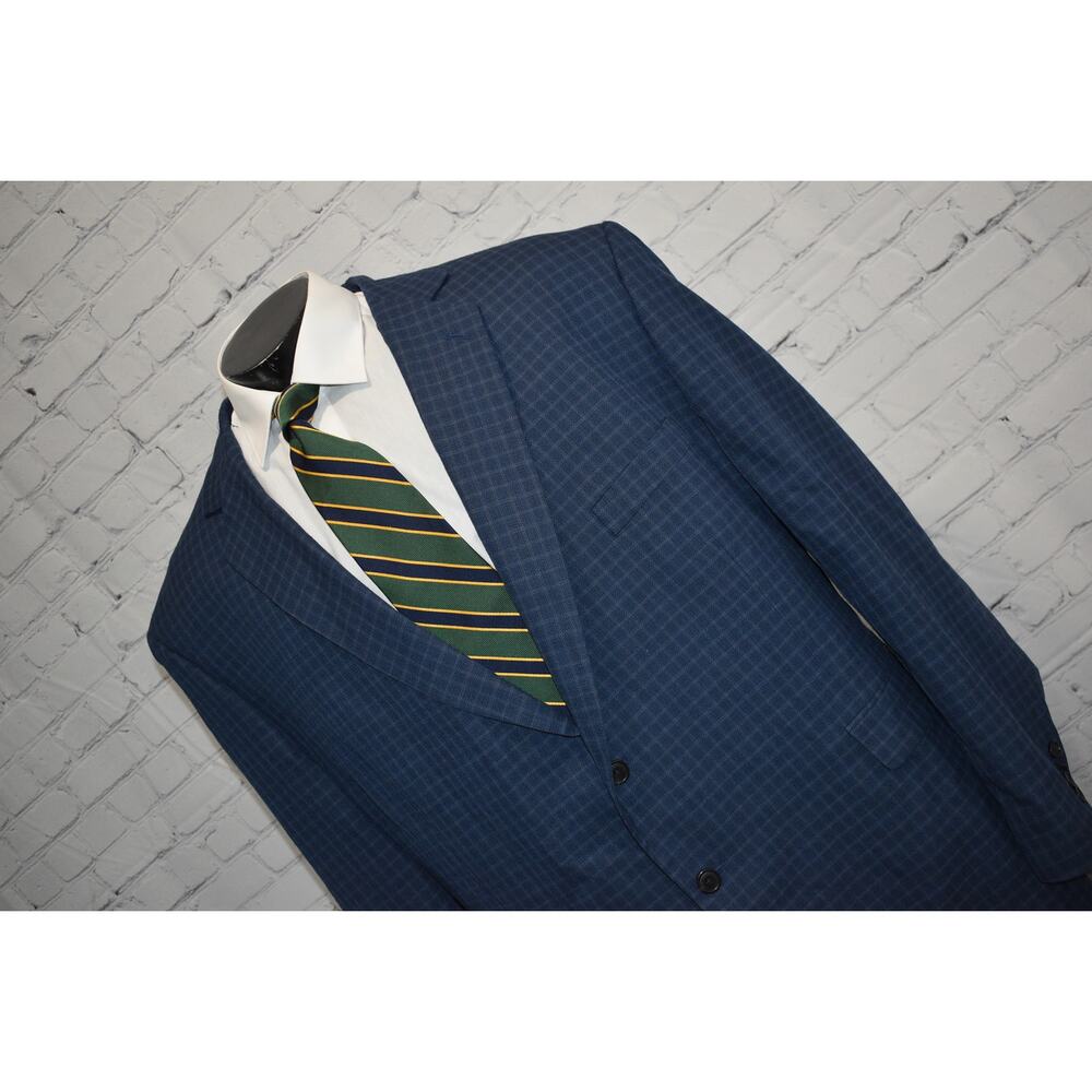 Men's Blue Checkered Blazer